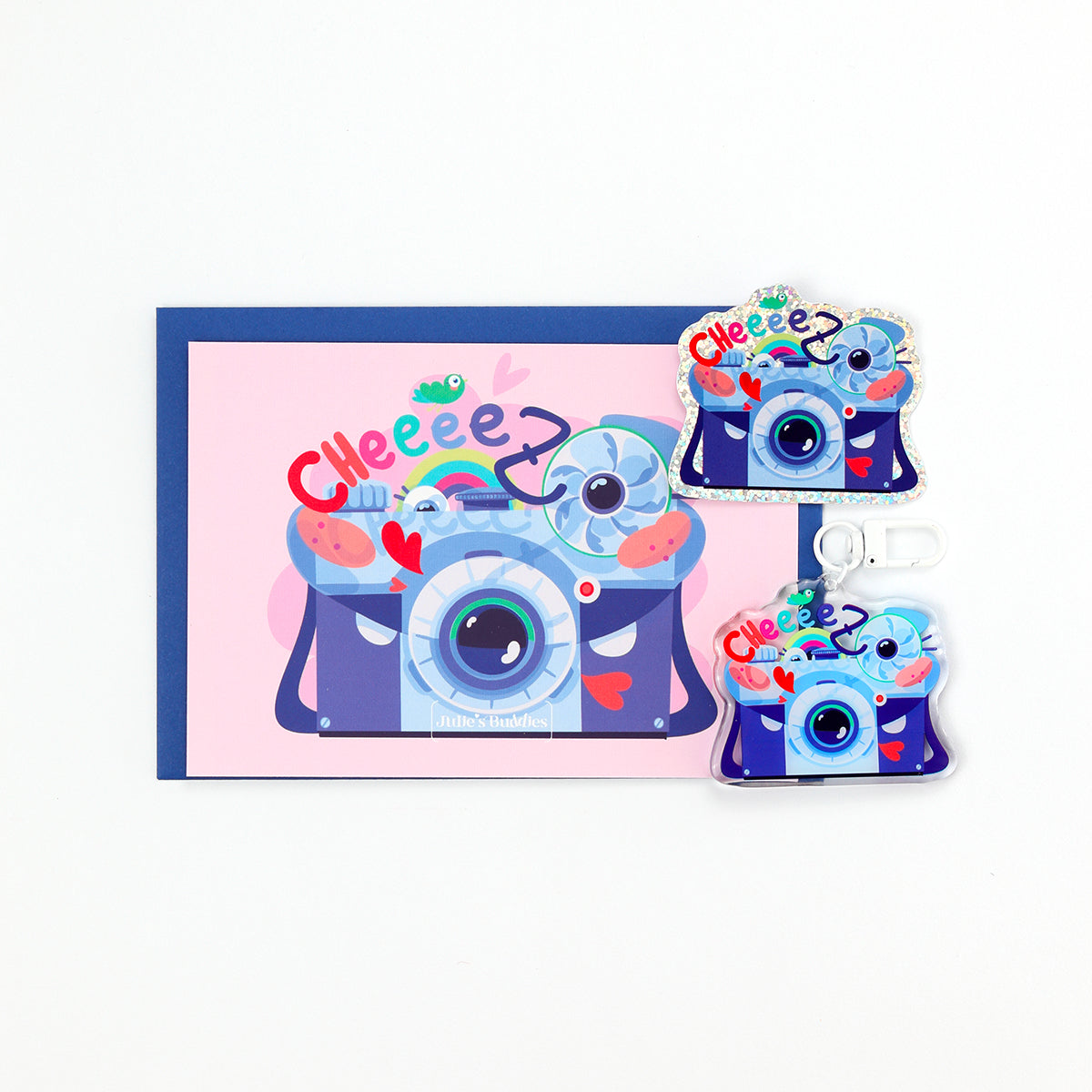 JULIESBUDDIES Cheeez Camera Acrylic Keychain