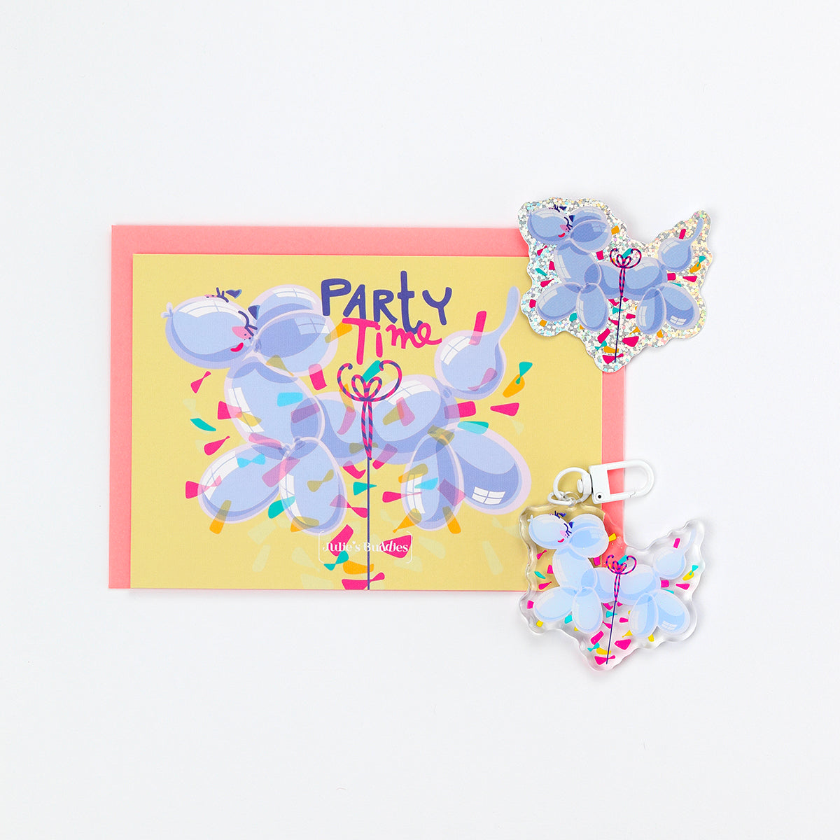 JULIESBUDDIES Balloon Dog Acrylic Keychain