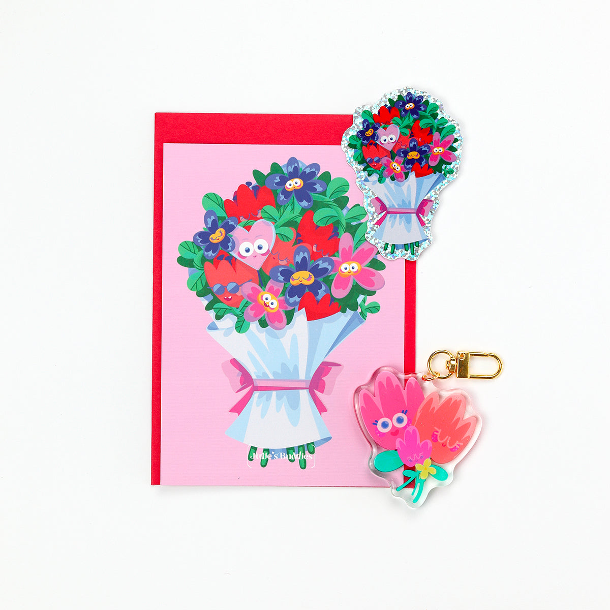 JULIESBUDDIES Bouquet of Flowers Postcard