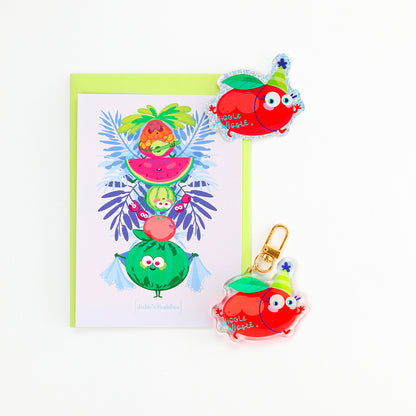 JULIESBUDDIES Dancing Peach Acrylic Keychain