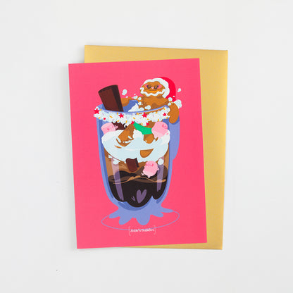 JULIESBUDDIES Postcard Indulging Gingerbread Man