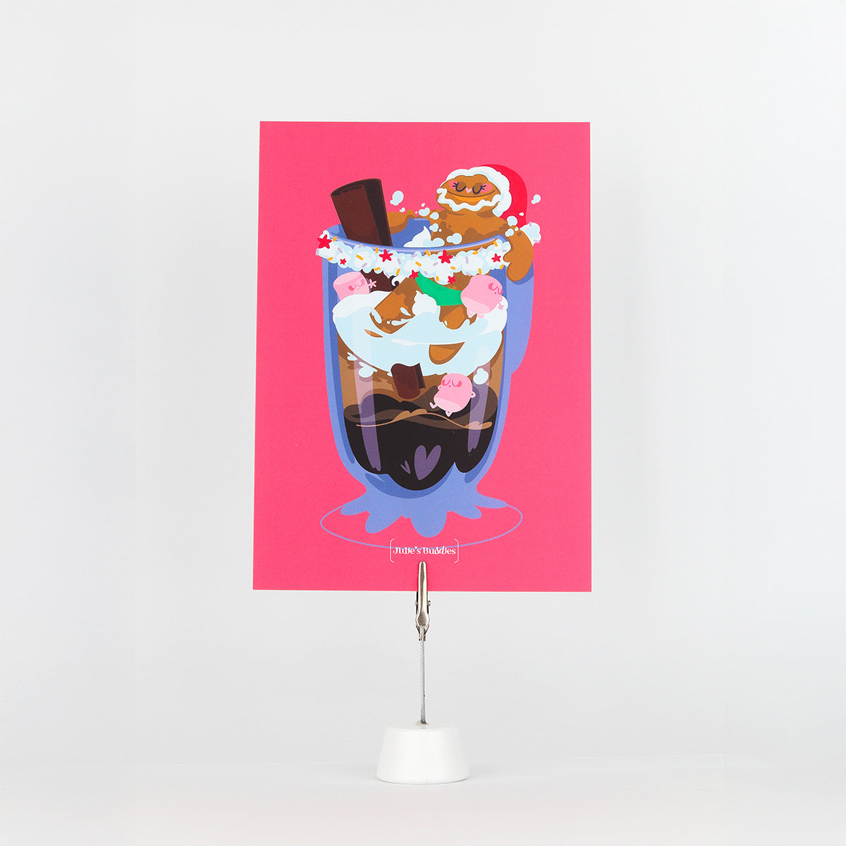 JULIESBUDDIES Postcard Indulging Gingerbread Man