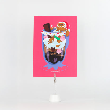 JULIESBUDDIES Postcard Indulging Gingerbread Man