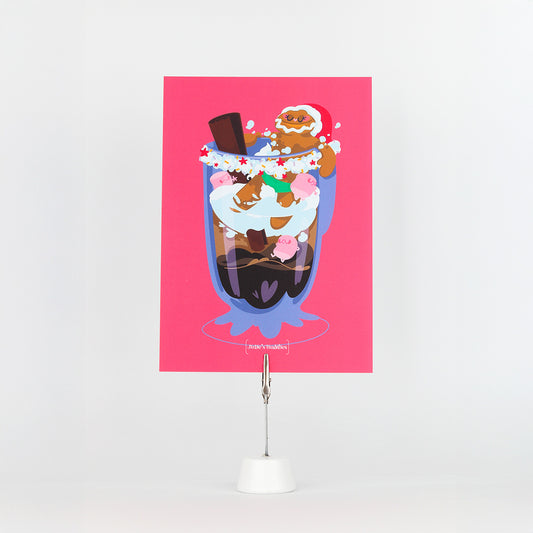 JULIESBUDDIES Postcard Indulging Gingerbread Man