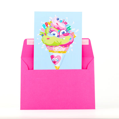JULIESBUDDIES Ice Cream Cone Postcard