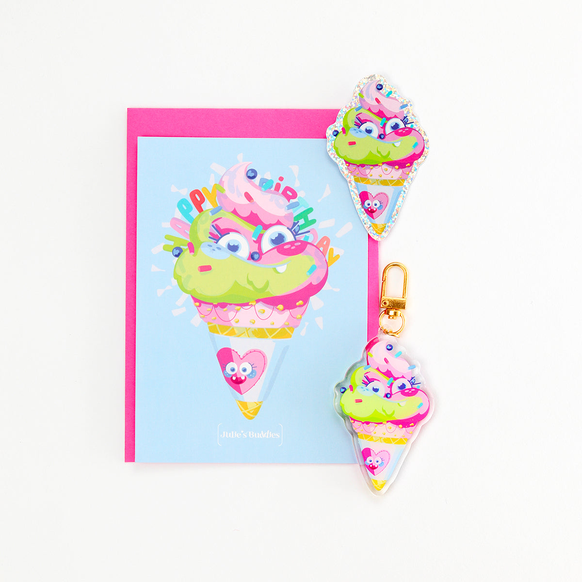 JULIESBUDDIES Ice Cream Cone Postcard