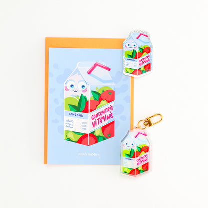 JULIESBUDDIES Vitamin Juice Pack Acrylic Keychain