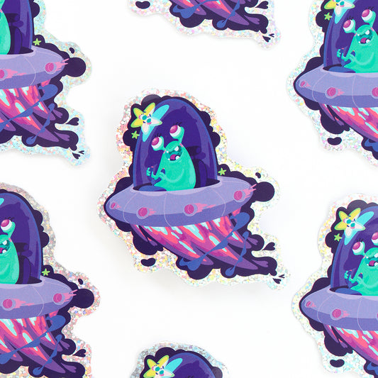 JULIESBUDDIES UFO Alien Glitter Sticker