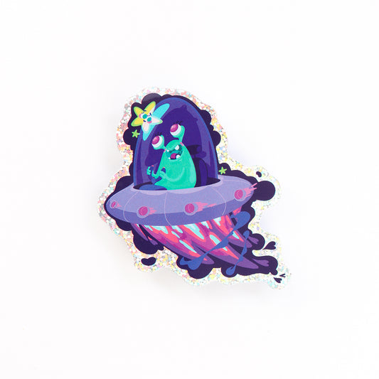 JULIESBUDDIES UFO Alien Glitter Sticker