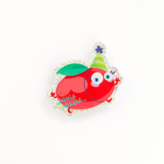 JULIESBUDDIES  Dancing Peach Glitter Sticker