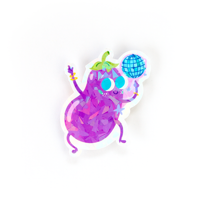 JULIESBUDDIES Disco Eggplant Individual Sticker
