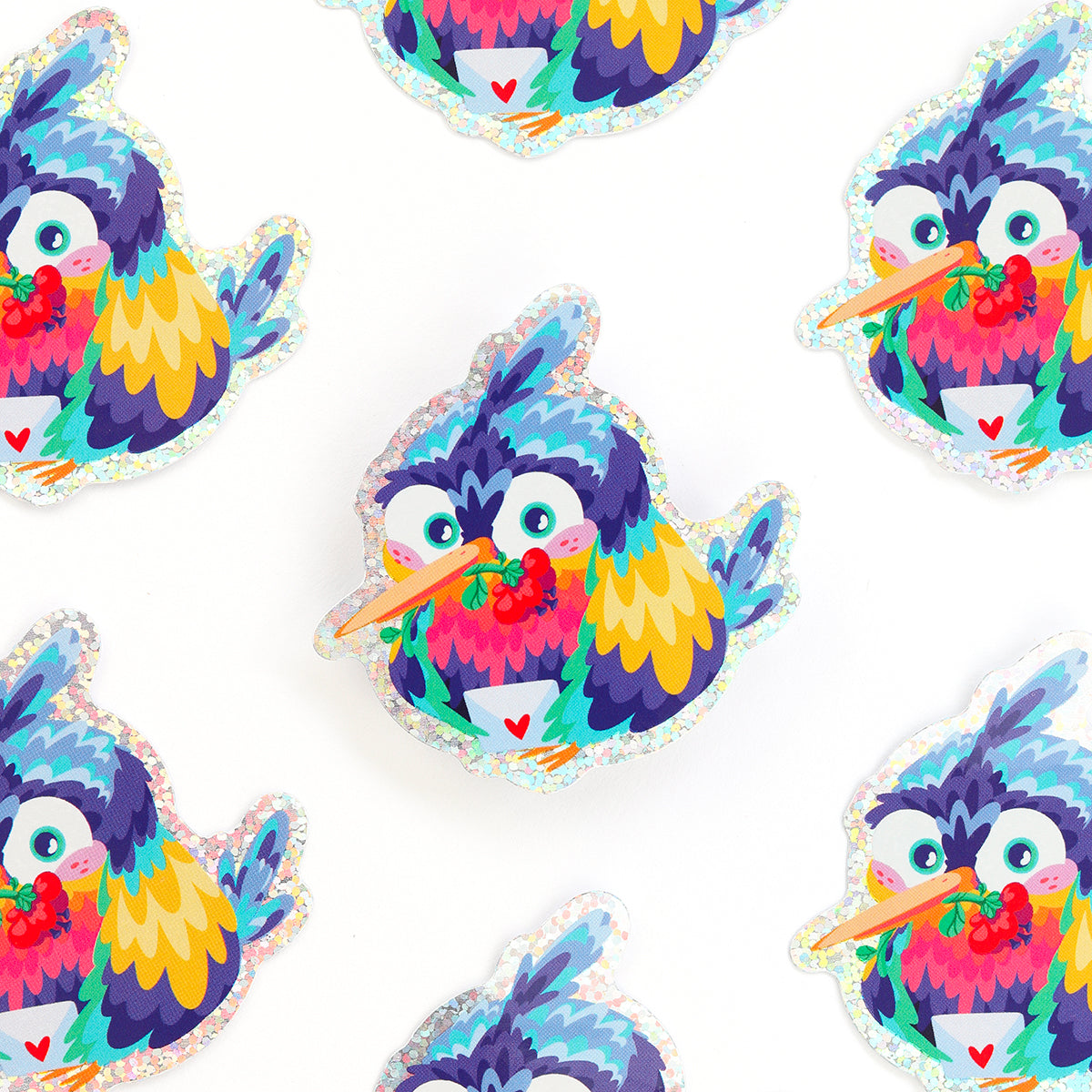 JULIESBUDDIES Lovebird Glitter Sticker