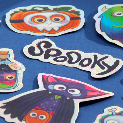Stickers JULIESBUDDIES Pack de 10 autocollants d'Halloween holographiques