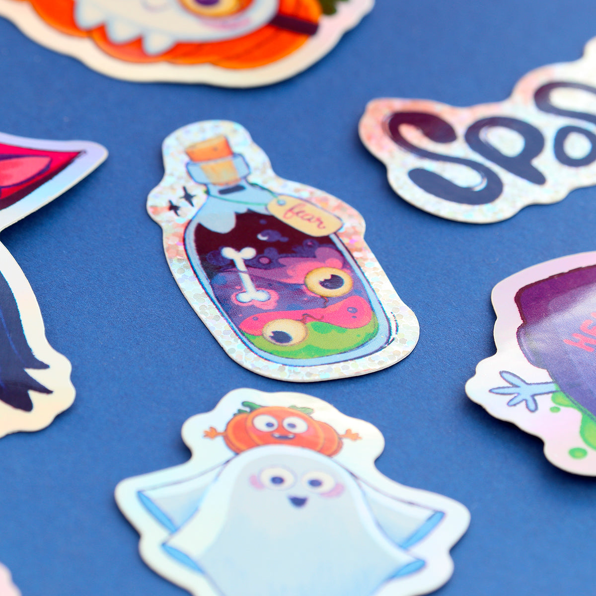 Stickers JULIESBUDDIES Pack de 10 autocollants d'Halloween holographiques