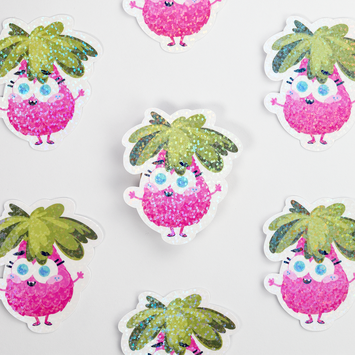 JULIESBUDDIES Pink Pineapple Individual Sticker