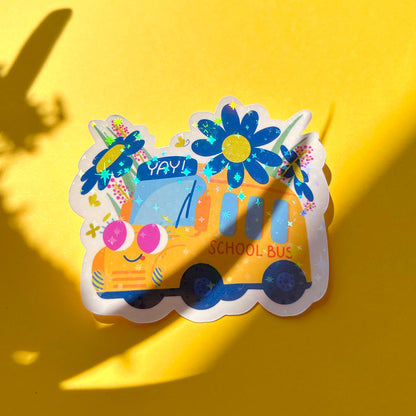 JULIESBUDDIES Autocollant individuel Bus scolaire jaune