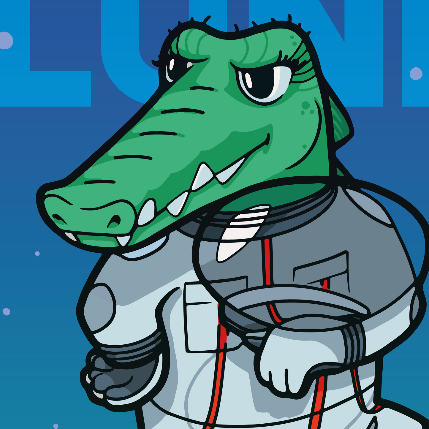 Affiche crocodile astronaute